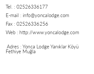 Yonca Lodge iletiim bilgileri